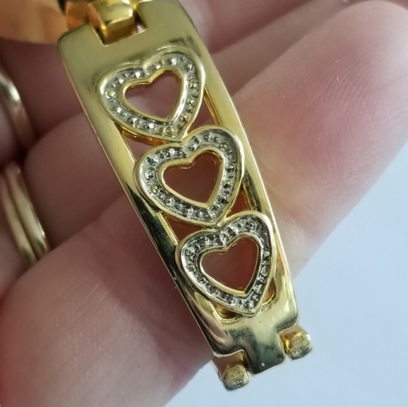 Heart watch gold tone ladies wristwatch - Picture 8 of 8